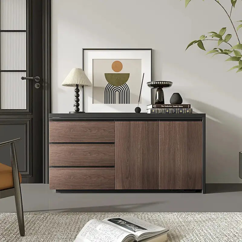 Bureau d'angle extensible avec tiroirs de rangement et armoire