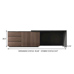 Bureau d'angle extensible avec tiroirs de rangement et armoire