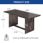 Table de salle à manger style ferme 180 cm pour 6 à 8 personnes