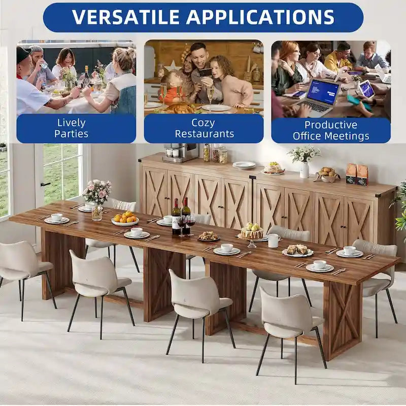 Table de salle à manger style ferme 180 cm pour 6 à 8 personnes