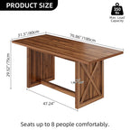 Table de salle à manger style ferme 180 cm pour 6 à 8 personnes