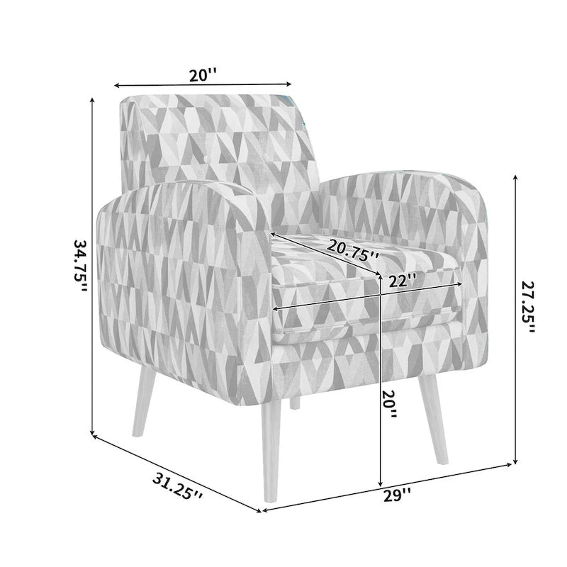 Fauteuil d'appoint petit espace style Mid-Century Modern